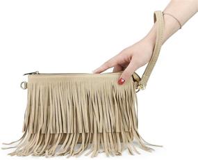 img 3 attached to Hoxis Fringe Womens Shoulder Wristlet Women's Handbags & Wallets for Crossbody Bags