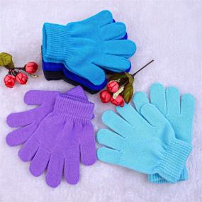 img 1 attached to ❄️ Cooraby Knitted Stretchy Fingers Assorted Boys' Accessories: Perfect for Cold Weather!