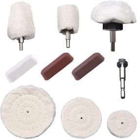 img 4 attached to 🧽 Complete Polishing Wheel Kit with Buffing Pads and Polishing Compounds - 10 Pcs