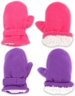 winter hat &amp; mitten set for baby &amp; toddler – cozy sherpa lined fleece snow trapper pom hat &amp; gloves for infant kids, boys &amp; girls logo