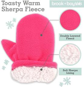 img 2 attached to Winter Hat &amp; Mitten Set for Baby &amp; Toddler – Cozy Sherpa Lined Fleece Snow Trapper Pom Hat &amp; Gloves for Infant Kids, Boys &amp; Girls