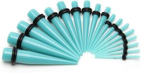 img 2 attached to CrazyPiercing Turquoise Spiral & Straight Taper Stretching Gauges Kit with Turquoise Acrylic Plug Set - 54 Pieces