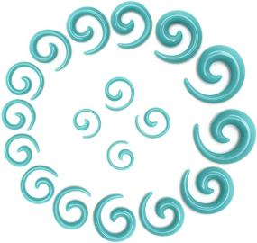 img 3 attached to CrazyPiercing Turquoise Spiral & Straight Taper Stretching Gauges Kit with Turquoise Acrylic Plug Set - 54 Pieces