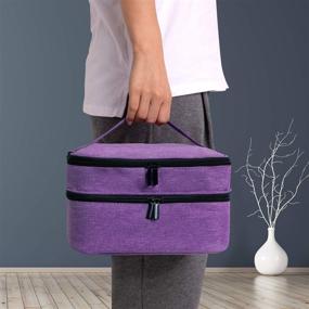 img 1 attached to 💅 OSPUORT Portable Nail Polish Carrying Case: Organize, Protect, and Travel in Style with our Double Layer Design, Holds 30 Bottles - Professional Purple Nail Polish Holder and Manicure Set Organizer Bag