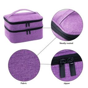 img 3 attached to 💅 OSPUORT Portable Nail Polish Carrying Case: Organize, Protect, and Travel in Style with our Double Layer Design, Holds 30 Bottles - Professional Purple Nail Polish Holder and Manicure Set Organizer Bag