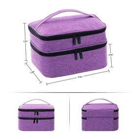 img 2 attached to 💅 OSPUORT Portable Nail Polish Carrying Case: Organize, Protect, and Travel in Style with our Double Layer Design, Holds 30 Bottles - Professional Purple Nail Polish Holder and Manicure Set Organizer Bag