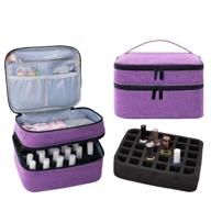💅 ospuort portable nail polish carrying case: organize, protect, and travel in style with our double layer design, holds 30 bottles - professional purple nail polish holder and manicure set organizer bag logo