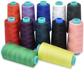 img 4 attached to 🧵 Renashed Thread Spools: 12 Color All-Purpose Polyester for Quilting Sewing Machine - 3600 Yards