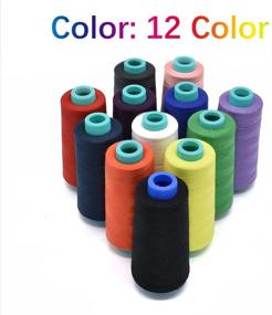 img 1 attached to 🧵 Renashed Thread Spools: 12 Color All-Purpose Polyester for Quilting Sewing Machine - 3600 Yards