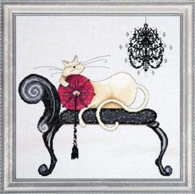 img 1 attached to 🐱 Design Works Crafts Counted Cross Stitch: Chandelier Cat - 14x14 Inch Project