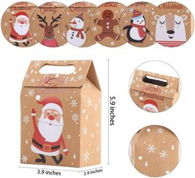 img 2 attached to 🎁 STEFORD Рождественские подарочные коробки из крафт-бумаги, 24 шт Xmas Candy Gift Treat Bags - Идеально подходит для поставок на вечеринке и подарочной упаковки.