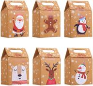 🎁 steford рождественские подарочные коробки из крафт-бумаги, 24 шт xmas candy gift treat bags - идеально подходит для поставок на вечеринке и подарочной упаковки. логотип