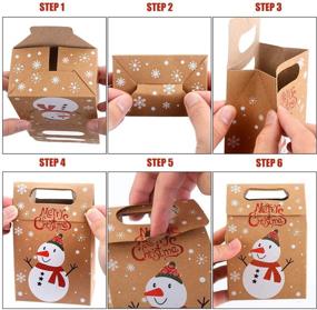 img 1 attached to 🎁 STEFORD Рождественские подарочные коробки из крафт-бумаги, 24 шт Xmas Candy Gift Treat Bags - Идеально подходит для поставок на вечеринке и подарочной упаковки.