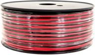 🔴 high-quality pure copper 24 awg 200ft red & black bonded zip cord cable for car audio & automotive led light wiring logo