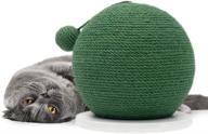 tofern green cactus cat scratching post with natural sisal, interactive toy ball, and stable base - ideal for cats, kittens, and pets logo