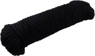 🏔️ 50ft high strength nylon rope - multipurpose, indoor & outdoor use, camping, swinging, boat docks, sports, backpacks, construction, moving - solid braid 9mm (3/8") - black logo