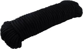 img 4 attached to 🏔️ 50ft High Strength Nylon Rope - Multipurpose, Indoor & Outdoor Use, Camping, Swinging, Boat Docks, Sports, Backpacks, Construction, Moving - Solid Braid 9mm (3/8") - Black