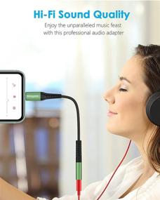 img 3 attached to 🎧 Mangotek Braided MFi Lightning to 3.5mm Headphone Jack Adapter for iPhone 13 12 Pro Max Mini 7 8 Plus 11 SE X XS XR - Green