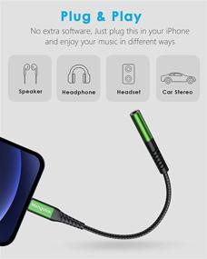 img 1 attached to 🎧 Mangotek Braided MFi Lightning to 3.5mm Headphone Jack Adapter for iPhone 13 12 Pro Max Mini 7 8 Plus 11 SE X XS XR - Green