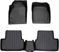 🚘 smartliner custom fit floor mats: 2 row liner set in black for 2011-2015 chevrolet cruze / 2016 cruze limited logo