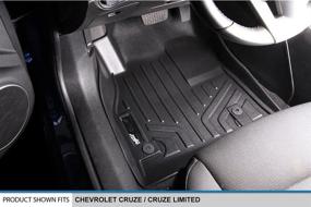 img 3 attached to 🚘 SMARTLINER Custom Fit Floor Mats: 2 Row Liner Set in Black for 2011-2015 Chevrolet Cruze / 2016 Cruze Limited