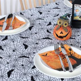 img 3 attached to 🕷️ Enhance Your Halloween Décor with LUSHVIDA Spider Halloween Rectangle Tablecloth