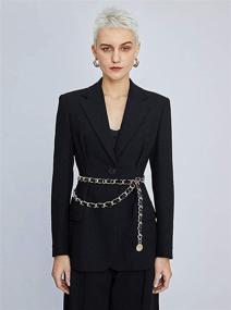 img 3 attached to 👗 Glamorstar Women's Leather Chain Belts | Layered Metal Waist Belt for Dresses