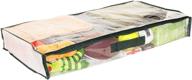 📦 5-pack clear vinyl zippered underbed storage bags with dark green trim – 32 x 16 x 4 inch – convenient handle and extra insert pocket логотип