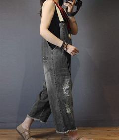 img 2 attached to YESNO Cropped Overalls Jumpsuits Distressed Women's Clothing for Jumpsuits, Rompers & Overalls