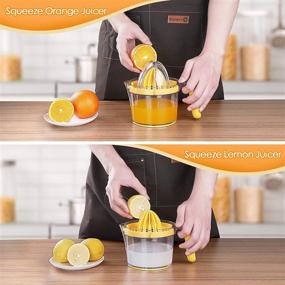 img 3 attached to Kuopry Lemon Squeezer Orange Juicer with Measuring Cup | Manual Citrus Lime Hand Press Juicer - 20 OZ | Includes Egg Separator and Grater Lid | Multifunctional