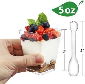 img 3 attached to 🍮 Eupako 100 Pack Small Clear Plastic Dessert Cups: Perfect for Appetizers, Puddings, Mousse and More