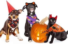 img 1 attached to Frienda Halloween Bandanas Neckerchief Washable Dogs