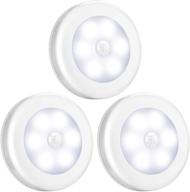 💡 cordless battery-powered led night lights for hallway, bathroom, bedroom, kitchen, etc. - amir motion sensor light (white - pack of 3) logo