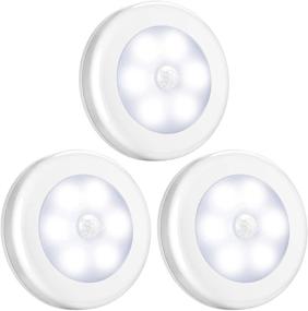 img 4 attached to 💡 Cordless Battery-Powered LED Night Lights for Hallway, Bathroom, Bedroom, Kitchen, etc. - AMIR Motion Sensor Light (White - Pack of 3)