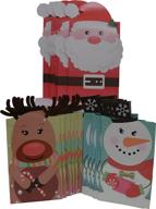 🎄 24 christmas party favor bags, ideal for santa cookies and toys, diverse reindeer, snowman designs – eight of each, perfect for holiday, birthday, small gifts & trinkets – die-cut xmas designs for kids & adults logo