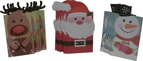 img 1 attached to 🎄 24 Christmas Party Favor Bags, Ideal for Santa Cookies and Toys, Diverse Reindeer, Snowman Designs – Eight of Each, Perfect for Holiday, Birthday, Small Gifts & Trinkets – Die-Cut Xmas Designs for Kids & Adults