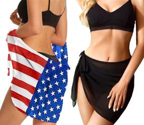 img 1 attached to Pieces Swimsuit Bathing Chiffon Swimwear Women's Clothing and Swimsuits & Cover Ups