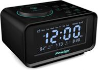 🕒 часы будильника reacher small digital alarm clock radio - два порта usb для зарядки, диммер, термометр, 6 звуков громкости, таймер сна - идеально для спальни - черные логотип