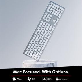 img 3 attached to Macally Bluetooth Wireless Keyboard for Mac/iMac/Apple Mac Pro - Compatible with Mac Mini, MacBook Pro/Air - Rechargeable Full-Size Mac Wireless Keyboard - BTWKEYMB