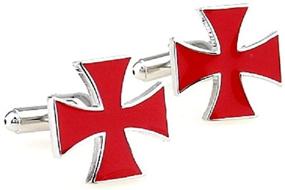 img 3 attached to Silver Cuff Links with Knights Templar Red Cross Design for Enhanced SEO