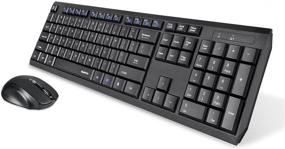 img 3 attached to 🖥️ EagleTec K104 Wireless Keyboard and Mouse Combo: Slim, Quiet, Ergonomic Full Size Keyboard & Portable Mouse for Windows PC - Black (10 Pack)