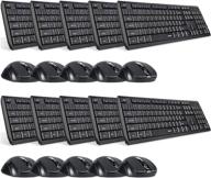 🖥️ eagletec k104 wireless keyboard and mouse combo: slim, quiet, ergonomic full size keyboard & portable mouse for windows pc - black (10 pack) logo