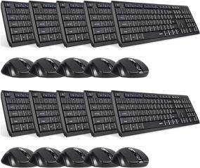 img 4 attached to 🖥️ EagleTec K104 Wireless Keyboard and Mouse Combo: Slim, Quiet, Ergonomic Full Size Keyboard & Portable Mouse for Windows PC - Black (10 Pack)