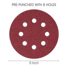 img 3 attached to 🪓 Assorted Grit Sanding Discs, 5 inch (125mm), 8 Holes, 70 Pcs, Includes 40 80 120 240 320 600 800 Grit Sandpaper