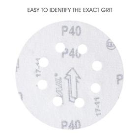 img 2 attached to 🪓 Assorted Grit Sanding Discs, 5 inch (125mm), 8 Holes, 70 Pcs, Includes 40 80 120 240 320 600 800 Grit Sandpaper