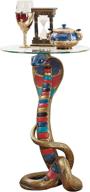 🐍 24 inch design toscano renenutet egyptian cobra snake goddess side end table in full color logo