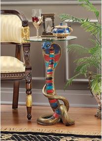 img 1 attached to 🐍 24 Inch Design Toscano Renenutet Egyptian Cobra Snake Goddess Side End Table in Full Color