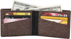 img 2 attached to Men's Minimalist Fabric Wallet - Bifold Design with RFID Blocking for Enhanced Wallets, Card Cases & Money Organizers