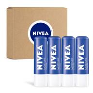 nivea intensively moisturizing lip care balm, 💋 butter, 0.68 oz, pack of 4 - unisex logo