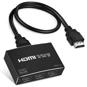 img 4 attached to NEWCARE 4K HDMI Splitter 1x3 - Supports 4Kx2K, 1080P, 3D, HDR, DTS/Dolby TrueHD - for Xbox PS5/4 Fire Stick Roku Blu-Ray Player Apple TV - HDMI Cable Included - NOT Extendable